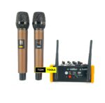 G4M1 4 Channel USB Mixer Audio Interface with 2 Wireless Mics, 48V Phantom Power