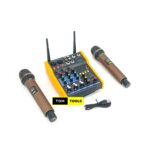 G4M1 4 Channel USB Mixer Audio Interface with 2 Wireless Mics, 48V Phantom Power