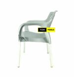 Gray Strong Comfortable Plastic Chair with Metal Tubing Legs