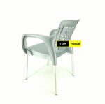 Gray Strong Comfortable Plastic Chair with Metal Tubing Legs