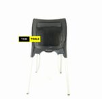 BLACK Bruno Strong Armless Comfortable Plastic Chair with Metal Tubing Legs