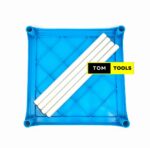 BLUE 27 inch Square Heavy Duty Plastic Top Table with Metal Legs