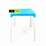 BLUE 27 inch Square Heavy Duty Plastic Top Table with Metal Legs