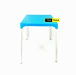 BLUE 27 inch Square Heavy Duty Plastic Top Table with Metal Legs