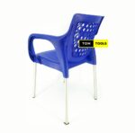 PURPLE Strong Comfortable Plastic Chair with Metal Tubing Legs