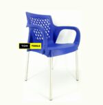 PURPLE Strong Comfortable Plastic Chair with Metal Tubing Legs