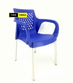 PURPLE Strong Comfortable Plastic Chair with Metal Tubing Legs