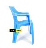 Blue TMT Heavy UNBREAKABLE Plastic Stackable Arm Chair