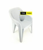 Gray Solid Polypropylene Easychair 300Kg Capacity Stackable Arm Chair
