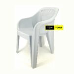 Gray Solid Polypropylene Easychair 300Kg Capacity Stackable Arm Chair