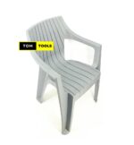 Gray TMT Heavy UNBREAKABLE Plastic Stackable Arm Chair