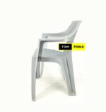 Gray TMT Heavy UNBREAKABLE Plastic Stackable Arm Chair