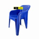 Royal Blue Solid Polypropylene Easychair 300Kg Capacity Stackable Arm Chair