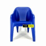 Royal Blue Solid Polypropylene Easychair 300Kg Capacity Stackable Arm Chair