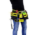 11 Pockets Heavy Duty Polyester Tool Belt with Steel Hammer Loop