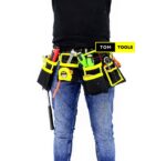 11 Pockets Heavy Duty Polyester Tool Belt with Steel Hammer Loop