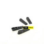 Black 4 Pack Rubber Door Stopper Wedges, Non Marking, Anti Slip