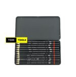 12PCS Graded Black Lead Charcoal Pencils Set 8B, 7B, 6B, 5B, 4B, 3B, 2B, B, HB, F, H, 2H