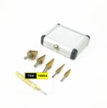 6PCS HSS Cobalt Titanium Step Drill Bit Set and Punch in Aluminum Case