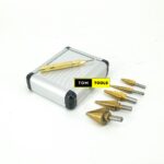 6PCS HSS Cobalt Titanium Step Drill Bit Set and Punch in Aluminum Case