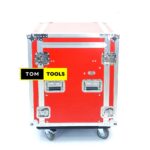 12U PA Rack DJ Road Case with Slant Mixer Top and Caster Wheels