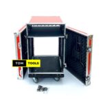 12U PA Rack DJ Road Case with Slant Mixer Top and Caster Wheels