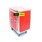 12U PA Rack DJ Road Case with Slant Mixer Top and Caster Wheels