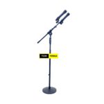 2 Mic Heavy Duty Microphone Stand with Cast Iron Round Base