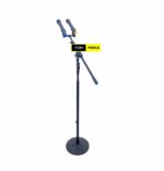 2 Mic Heavy Duty Microphone Stand with Cast Iron Round Base