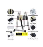 16 Steps 2.5m X 2.5m Double Telescopic Aluminium Ladder, Foldable