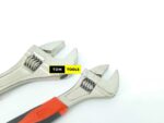 2PCS 12 Inches and 8 inches Rubber Grip Adjustable Spanner
