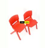 2PCS Molded Heavy Duty Stackable Kids Chairs Red