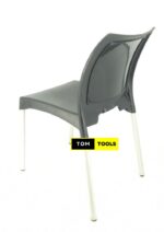 2PCS PAIR Black Strong Armless Comfortable Plastic Chair with Metal Tubing Legs