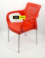 2PCS Strong Comfortable Plastic Chair with Metal Tubing Legs