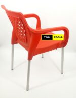 2PCS Strong Comfortable Plastic Chair with Metal Tubing Legs