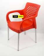 2PCS Strong Comfortable Plastic Chair with Metal Tubing Legs