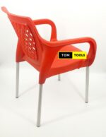 2PCS Strong Comfortable Plastic Chair with Metal Tubing Legs