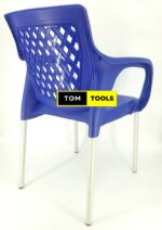 2PCS Strong Comfortable Plastic Chair with Metal Tubing Legs