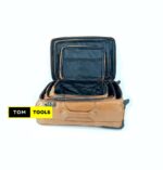 3PCS Faux Leather Deluxe Luggage Suitcase With TSA Lock And 2 Wheels Set
