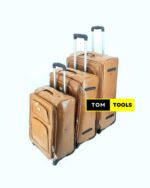 3PCS Faux Leather Deluxe Luggage Suitcase With TSA Lock And 2 Wheels Set