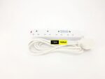 4 Way 4 Plug Surge Protected Power Extension Cable Lead Cable