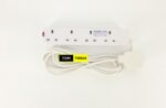 4 Way 4 Plug Surge Protected Power Extension Cable Lead Cable