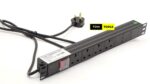 4-Way Metal Horizontal 13A PDU 19-Inch 1U Standardised Power Extension Distribution Unit
