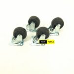 4PCS 1 Inch Swivel Plate PVC NON-braking Caster Wheels