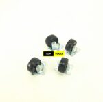 4PCS 1 Inch Swivel Plate PVC NON-braking Caster Wheels