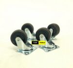 4PCS 1 Inch Swivel Plate PVC NON-braking Caster Wheels