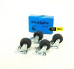 4PCS 2 inch Swivel Plate PVC NON-Braking Caster Wheels