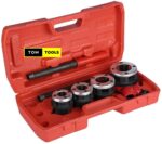 4PCS Ratchet Die Stock Pipe Thread Kit with Blow Case