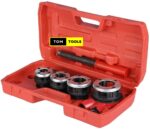 4PCS Ratchet Die Stock Pipe Thread Kit with Blow Case