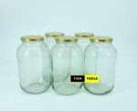 5PCS 1000ml Glass Jars Mason Jars with Pop Lids